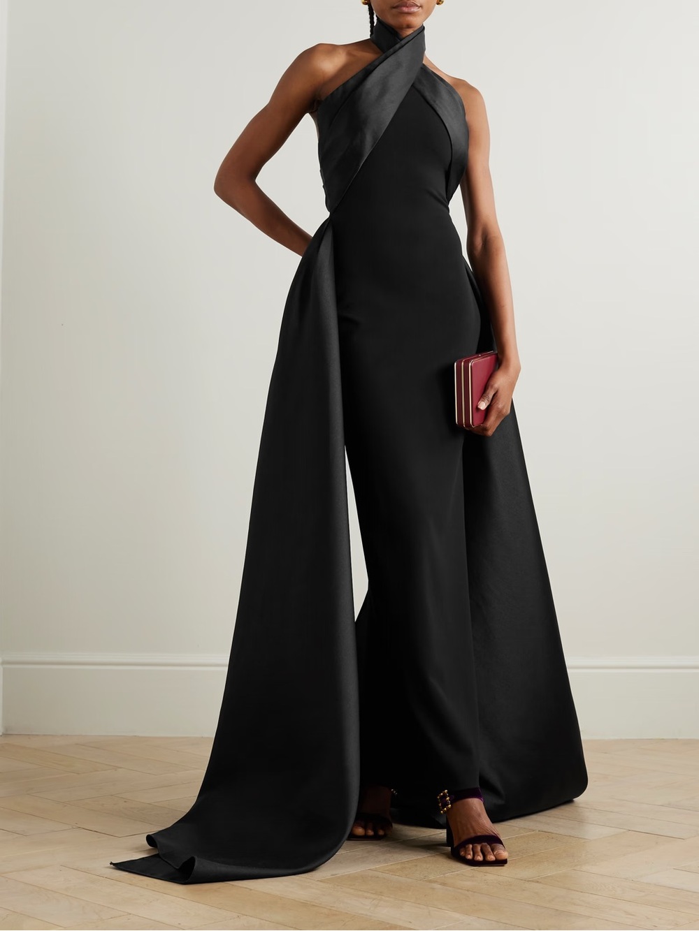 Solace London Rumi Halterneck Gown Black NEW with tags